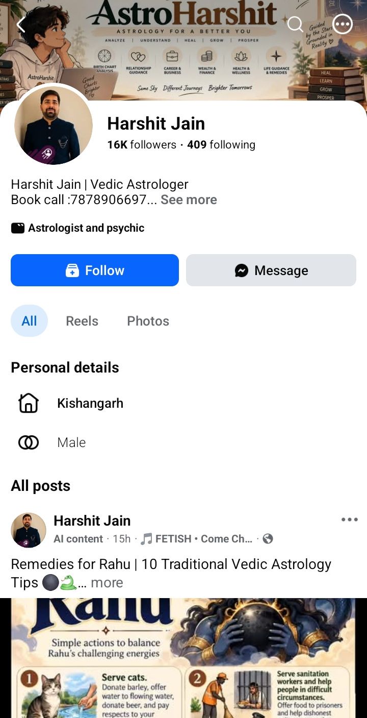AstroHarshit Facebook page